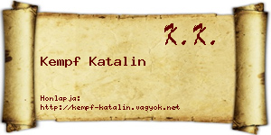 Kempf Katalin névjegykártya